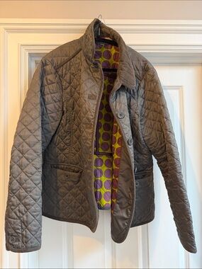 Boden Quilted Barn Jacket in Olive Green - Size 18 US